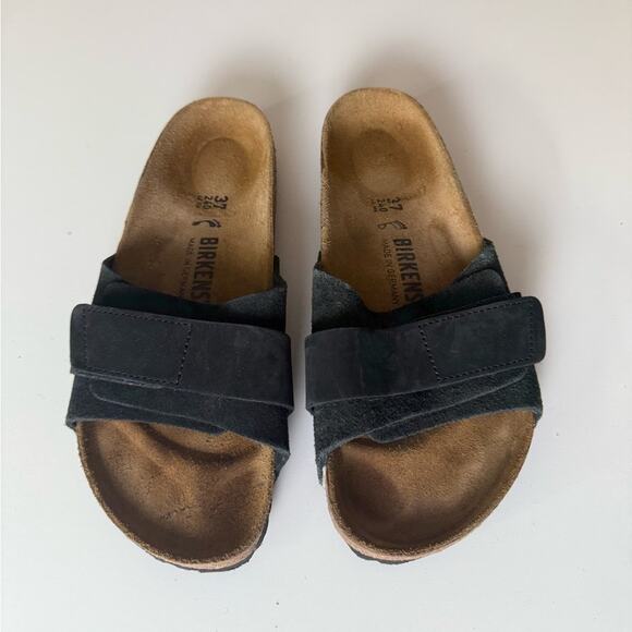 Birkenstock Oita Suede Leather Sandal Black 6 - Picture 2 of 8